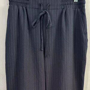 ASOS Design Navy Pinstripe Waist-Tie Pants (NWOT, Size 10)